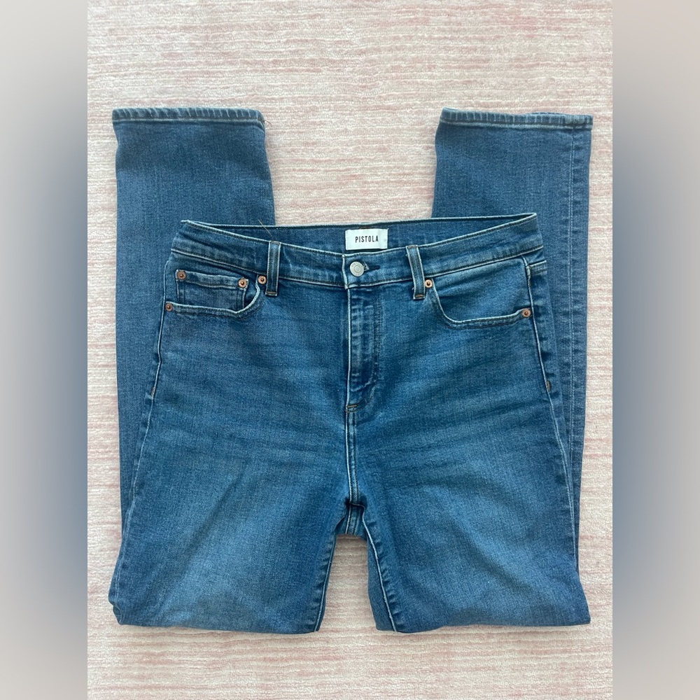 Pistola Blue Denim Straight Leg Jeans Size 30